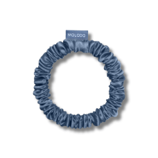Шелковая резинка для волос синяя - MOLODO Silk Scrunchie Small Blue 