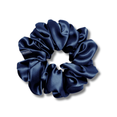 Шелковая резинка для волос тёмно-синяя - MOLODO Silk Scrunchie Large Deep Sea 