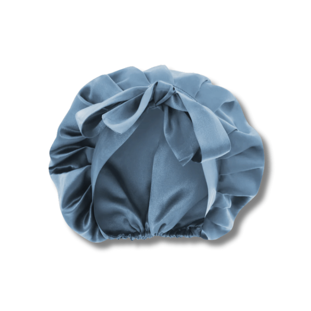 Шовкова шапочка для сну синя - MOLODO Silk Night Cap Blue фото