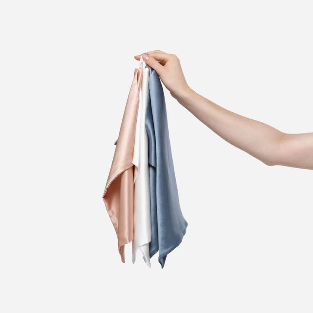 Шовковий рушник для обличчя синій - MOLODO Silk Face Towel Blue фото 3