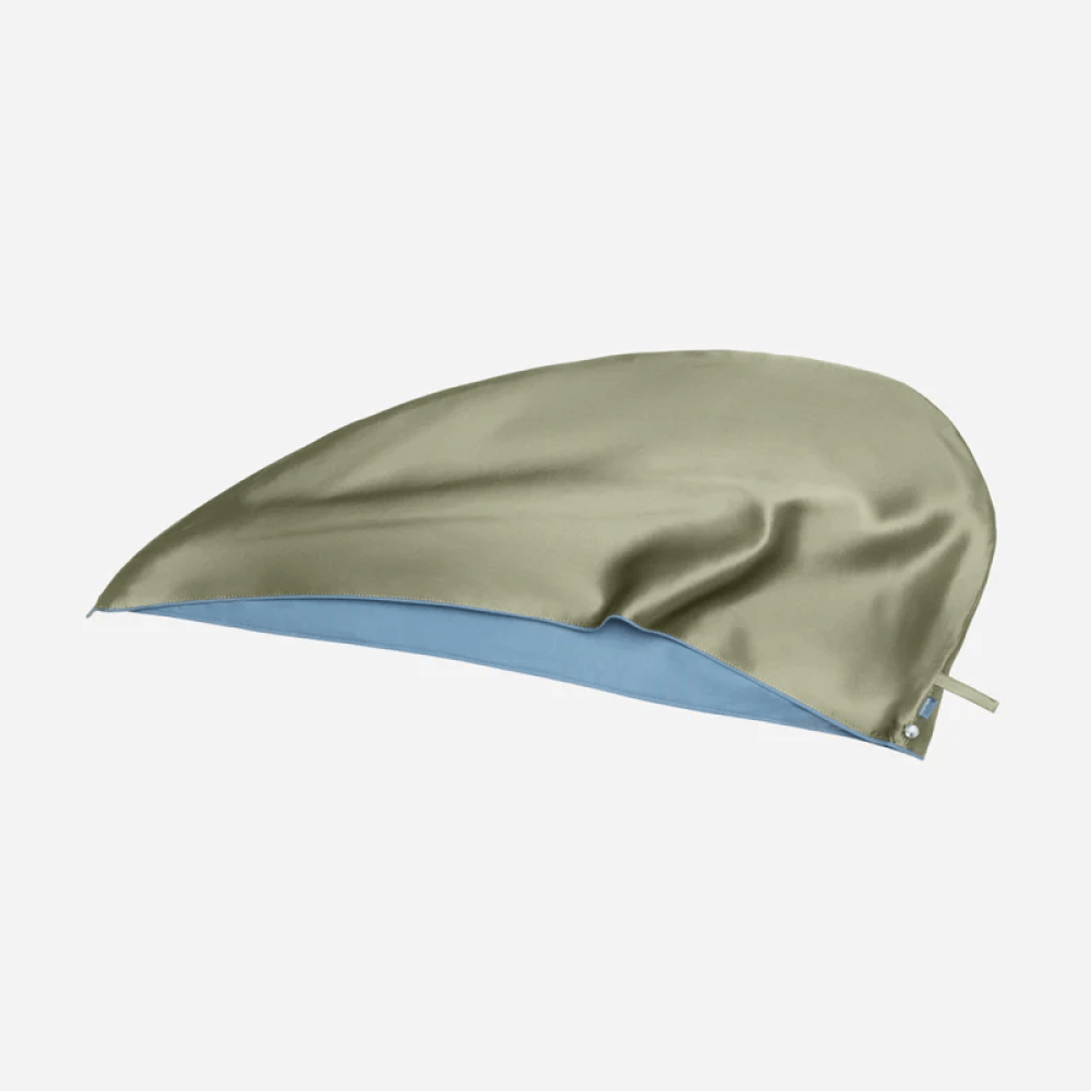 Шовковий тюрбан з мікрофіброю оливковий - MOLODO Silk Turban With Microfiber Forest Moss фото 2