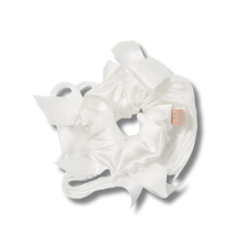 Дизайнерская шелковая резинка белая - MON MOU x BOBKOVA Silk Large Scrunchie White 