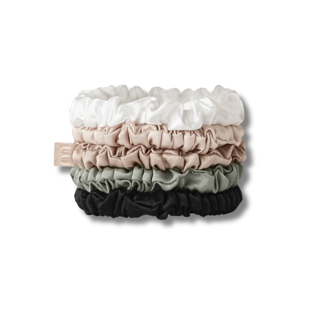 Набор из 5 тонких резинок для волос - MON MOU Silk Slim Scrunchies Set фото