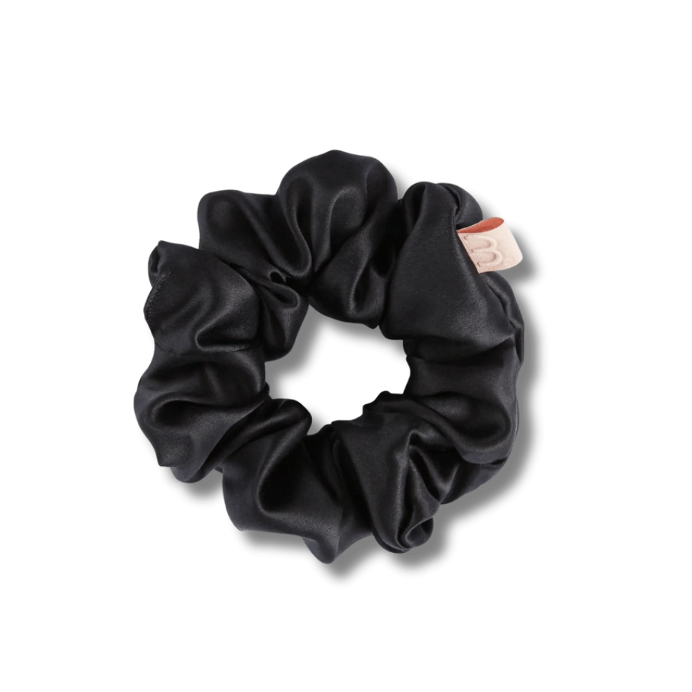 Об'ємна резинка для волосся чорна - MON MOU Silk Large Scrunchie Black фото