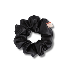 Объемная резинка для волос черная - MON MOU Silk Large Scrunchie Black 
