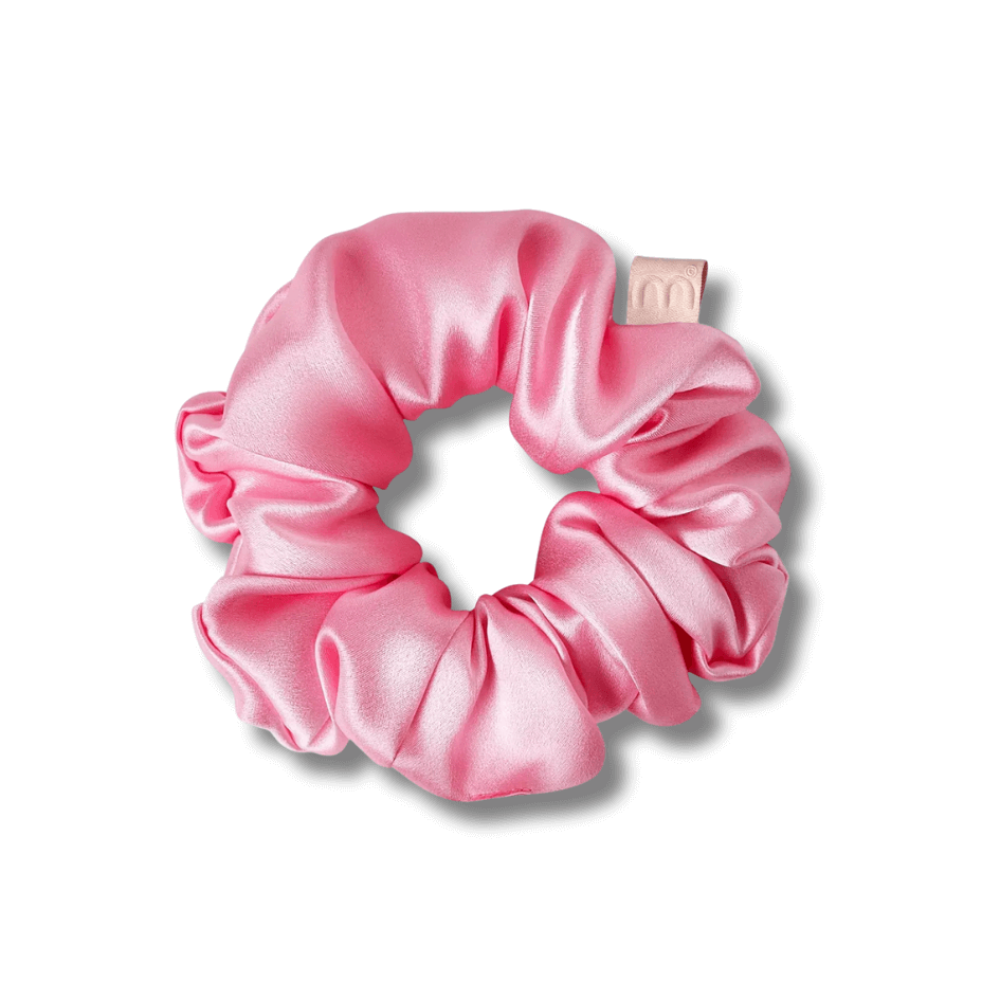 Об'ємна резинка для волосся яскраво-рожева - MON MOU Silk Large Scrunchie Bright Pink фото