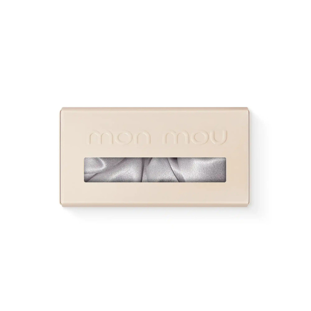 Об'ємна резинка для волосся перлинно-сіра  - MON MOU Silk Large Scrunchie Pearl Gray фото 2