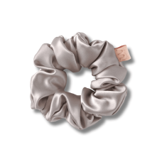 Объемная резинка для волос серо-бежевая - MON MOU Silk Large Scrunchie Taupe 