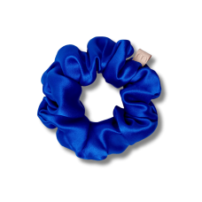 Объемная резинка для волос тёмно-синяя - MON MOU Silk Large Scrunchie Dark Blue 