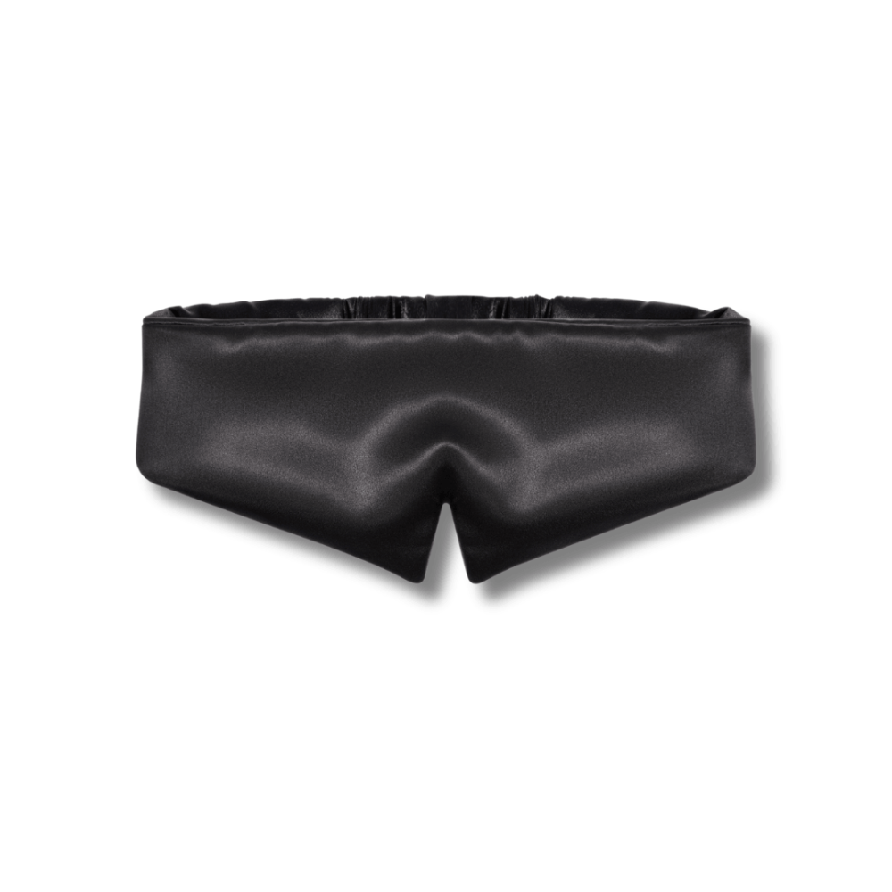 Шовкова маска для сну та відпочинку чорна - MON MOU Pure Silk Mask Black фото