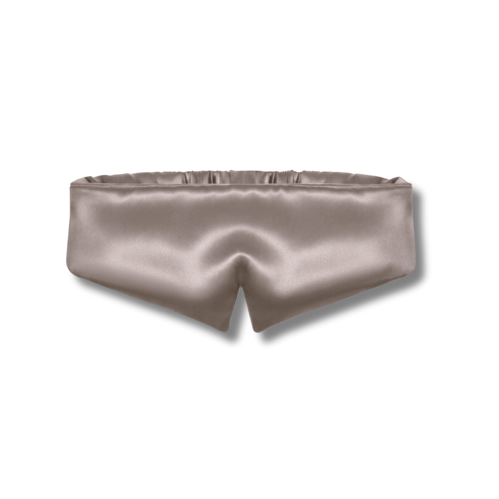 Шовкова маска для сну та відпочинку сіро-бежева - MON MOU Pure Silk Mask Taupe фото