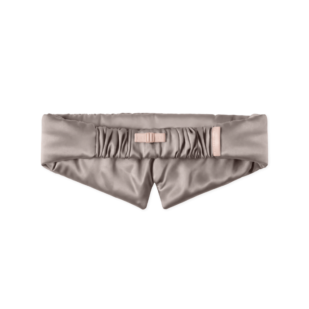Шовкова маска для сну та відпочинку сіро-бежева - MON MOU Pure Silk Mask Taupe фото 2