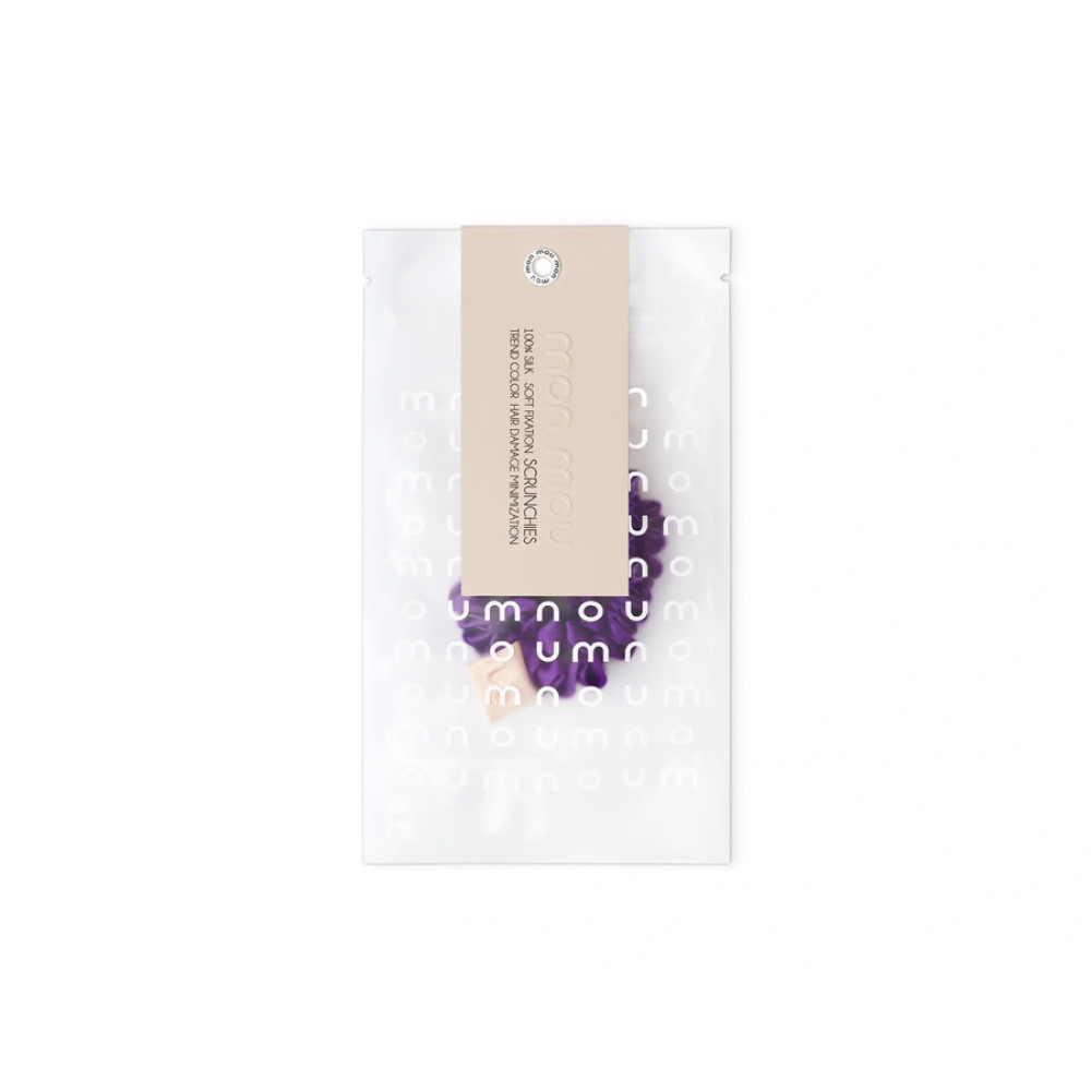 Тонка резинка для волосся фіолетова - MON MOU Silk Slim Scrunchie Purple фото 2
