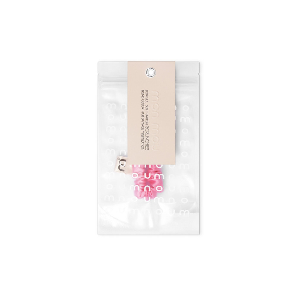 Тонкая резинка для волос ярко-розовая - MON MOU Silk Slim Scrunchie Bright Pink фото 2