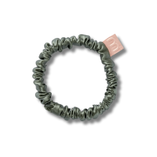 Тонкая резинка для волос оливковая - MON MOU Silk Slim Scrunchie Olive 