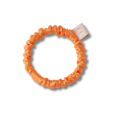 Тонкая резинка для волос оранжевая - MON MOU Silk Slim Scrunchie Orange 