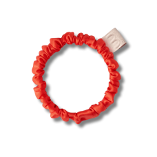 Тонкая резинка для волос тёмно-оранжевая - MON MOU Silk Slim Scrunchie Dark Orange 