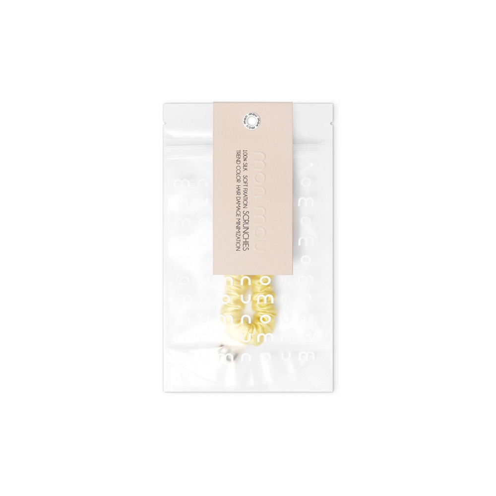 Тонка резинка для волосся жовта - MON MOU Silk Slim Scrunchie Yellow фото 2