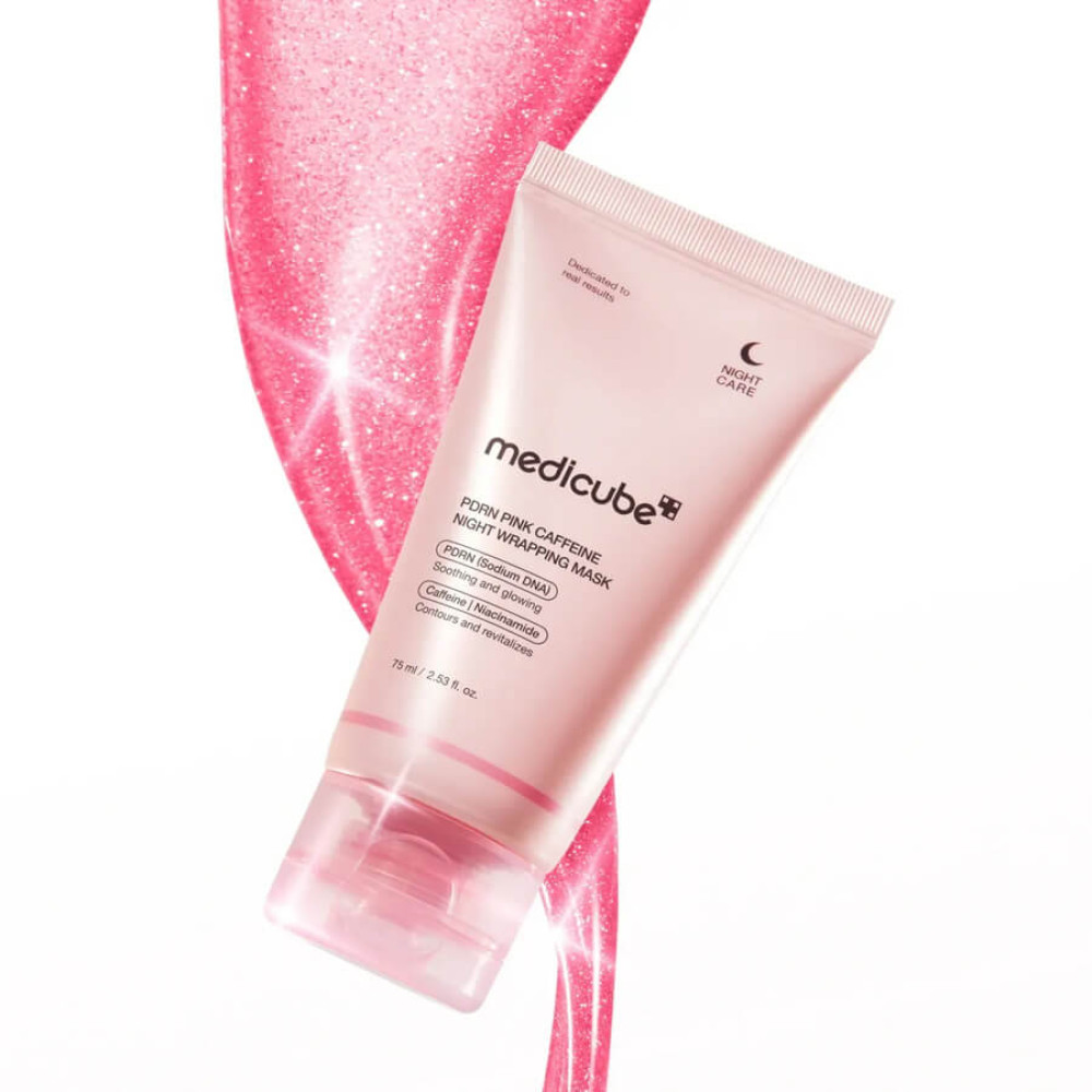 Нічна маска-плівка з полінуклеотидами та кофеїном - Medicube PDRN Pink Caffeine Night Wrapping Mask фото 2