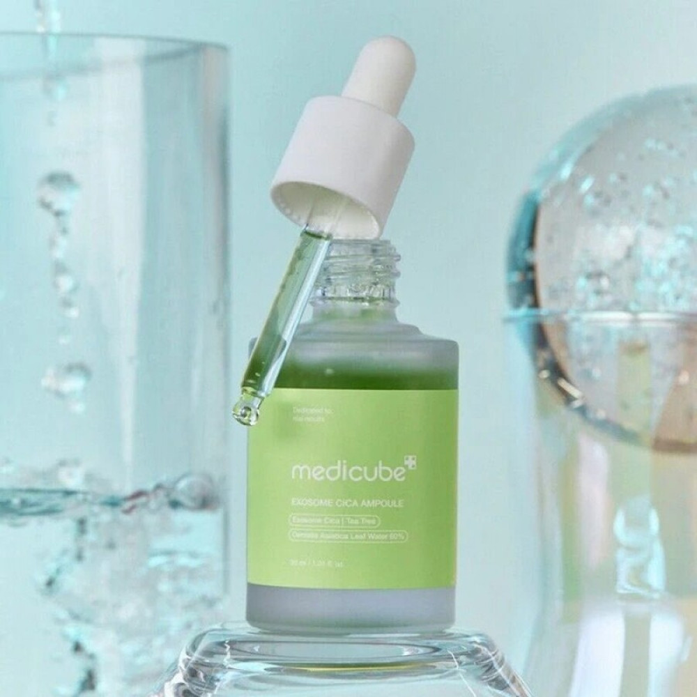 Заспокійлива сироватка з екзосомами центели та чайним деревом - Medicube Exosome Cica Ampoule фото 4