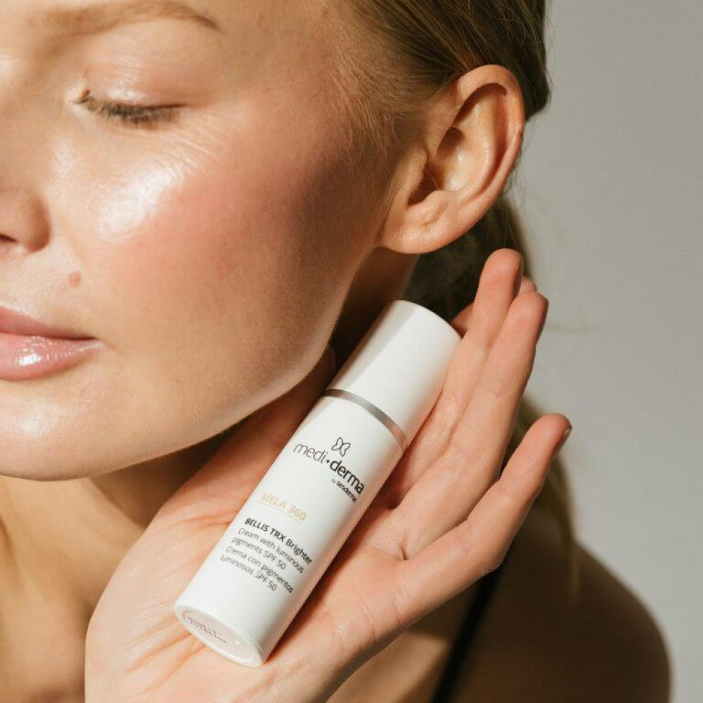 Депигментирующий крем для лица с SPF 50 - Mediderma Depigmenting Cream With Luminous Pigment SPF 50 MELA 360 фото 2