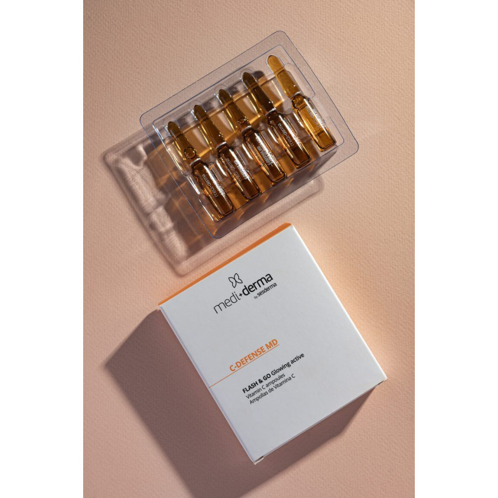 Ревитализирующая сыворотка в ампулах - Mediderma Flash Ampoules C-Defence MD фото 2