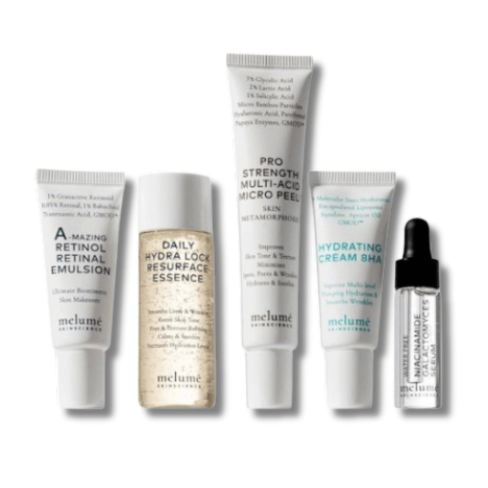 Стартовий набір з п'ятьма мініатюрами та косметичкою - Melume Skinsetional Starter Kit фото