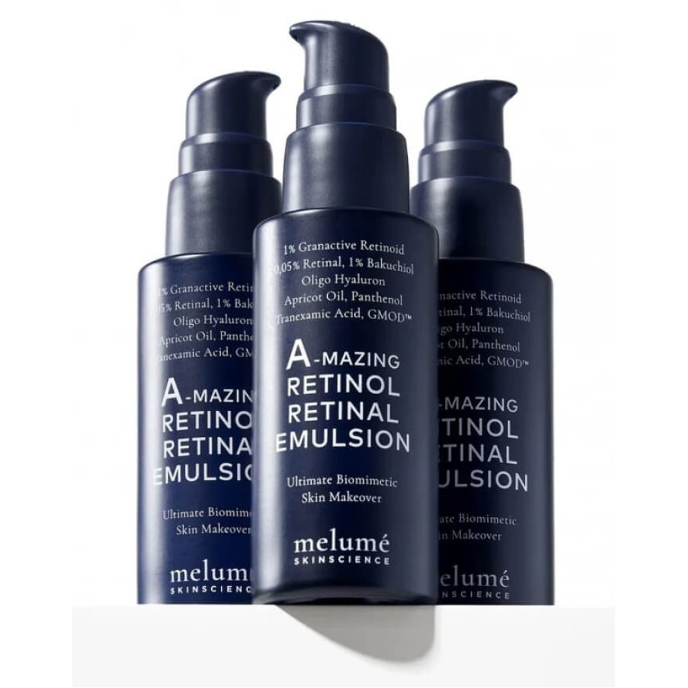 Нічна мікроемульсія з ретиноїдом і ретиналем - Melume A-mazing Retinol Retinal Micro Emulsion фото 5