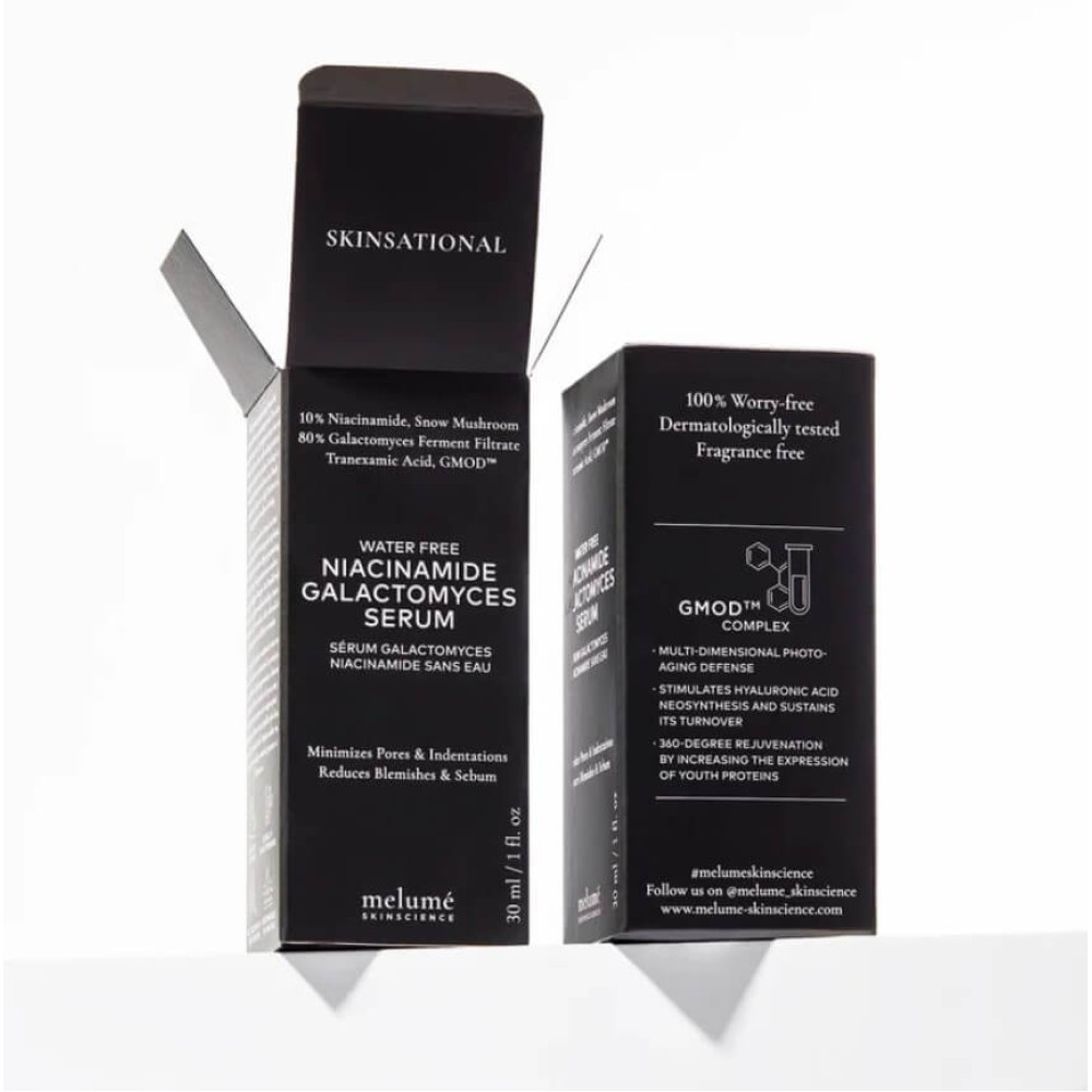 Сыворотка с галактомицетами и ниацинамидом на безводной основе - Melume Waterfree Galactomyces Niacinamide Serum фото 5