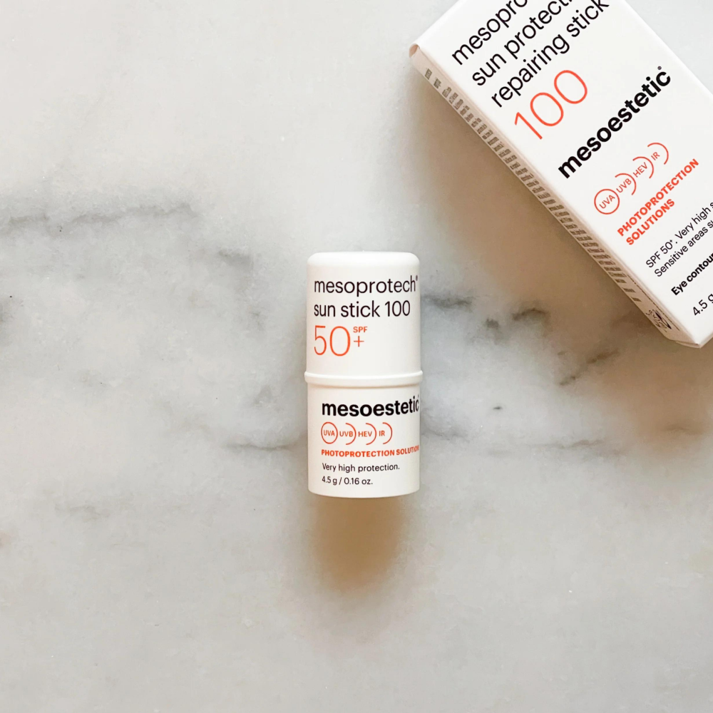 Солнцезащитный стик для чувствительных зон SPF-50+ - Mesoestetic Mesoprotech Sun Protective Repairing Stick 100 SPF-50+ фото 2