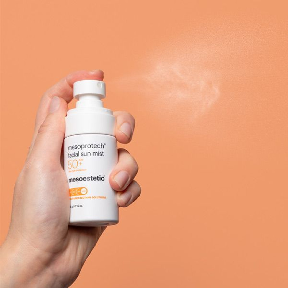 Cонцезахисний спрей для обличчя - Mesoestetic Mesoprotech Facial Sun Mist SPF50+ фото 2