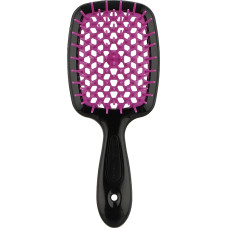 Маленькая расческа для волос чёрная с фиолетовой серединкой - Janeke Small Superbrush 