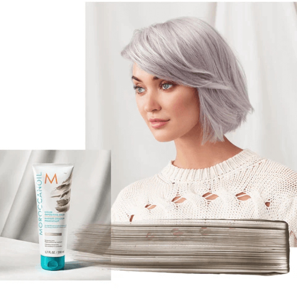 Тонирующая маска "Платинум" - Moroccanoil Color Depositing Mask Platinum фото 3