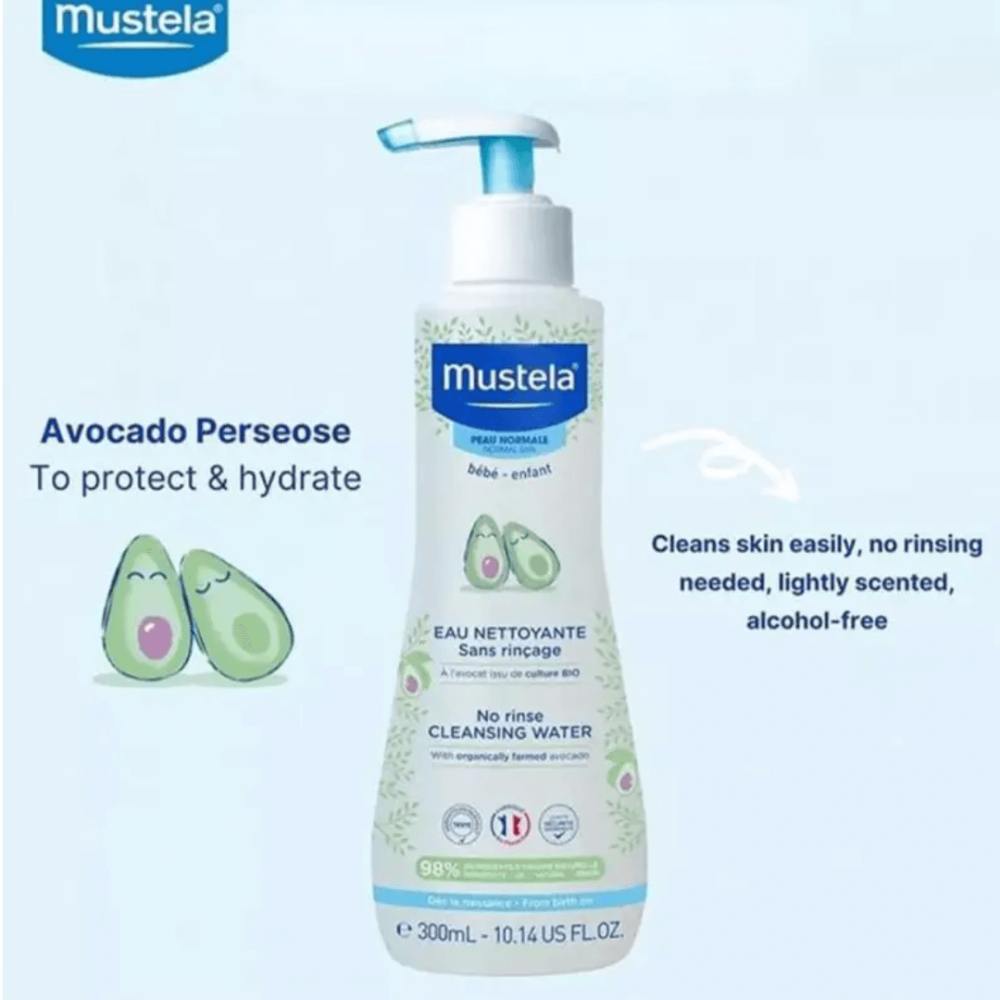 Очищающая вода для тела и лица - Mustela Cleansing Water No-Rinsing With Avocado фото 2