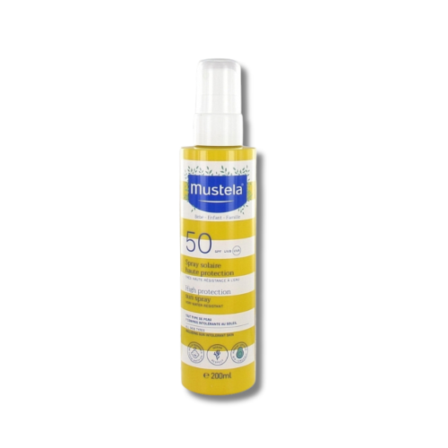 Сонцезахисний спрей для обличчя та тіла - Mustela Bebe High Protection Sun Spray SPF 50 фото