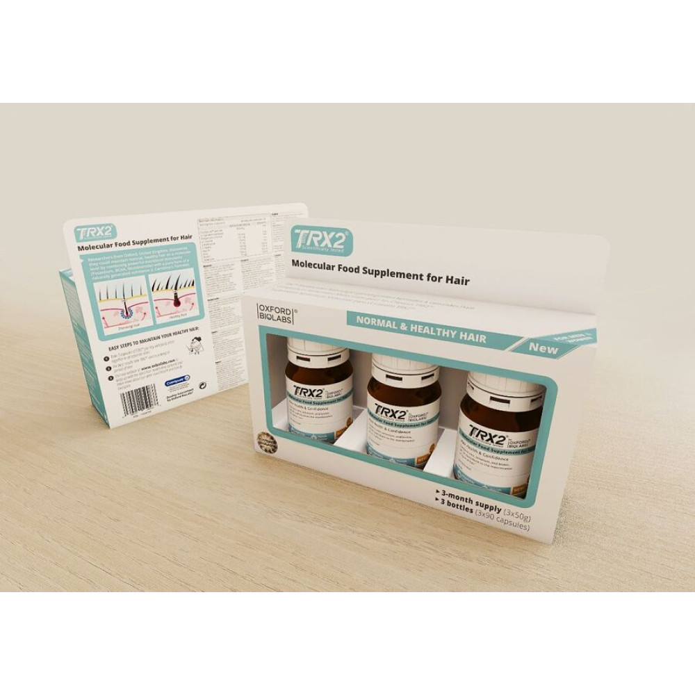 Молекулярный комплекс против выпадения волос - Oxford Biolabs TRX2 Molecular Food Supplement For Hair Set фото 3