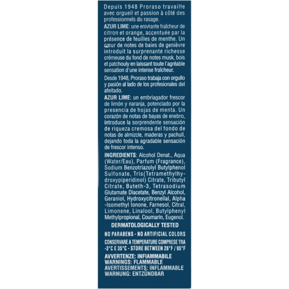 Одеколон - Proraso Cologne Azur Lime фото 3