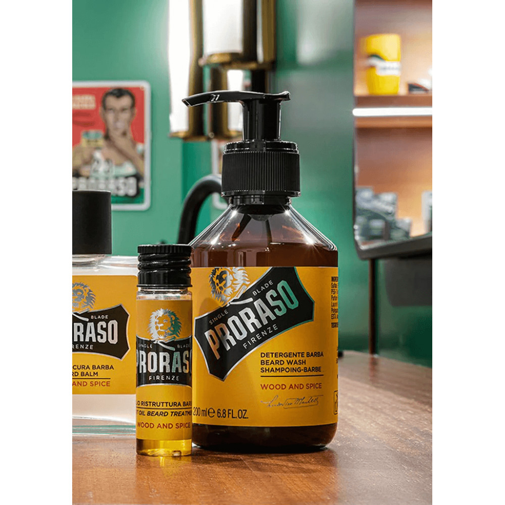 Шампунь для бороди - Proraso Beard Shampoo Wood & Spice фото 4