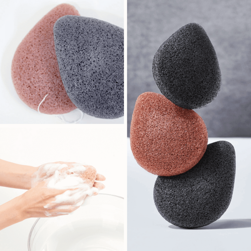 Спонж-конняк с бамбуковым углем - Purito Bamboo Charcoal Konjac Sponge фото 2