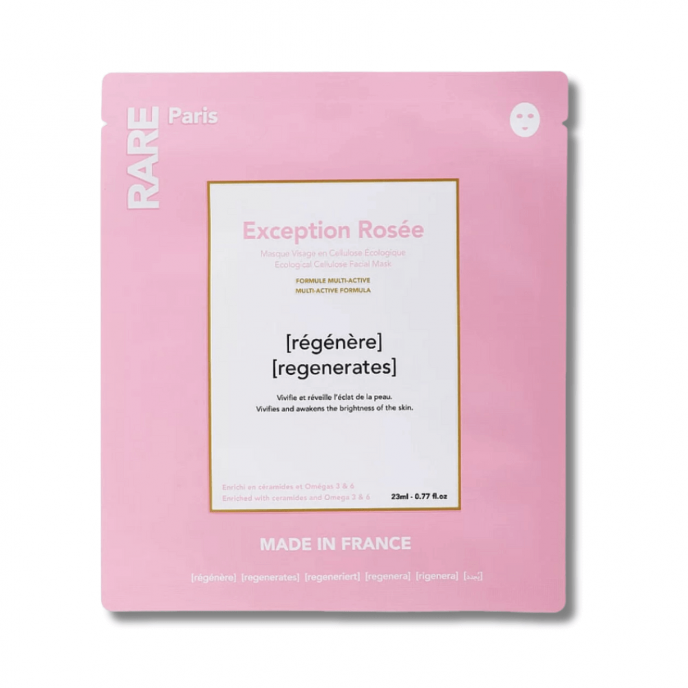 Восстанавливающая маска для лица с церамидами, омега 3 и 6 - Rare Paris Exception Rosee Ecological Cellulose Facial Mask фото