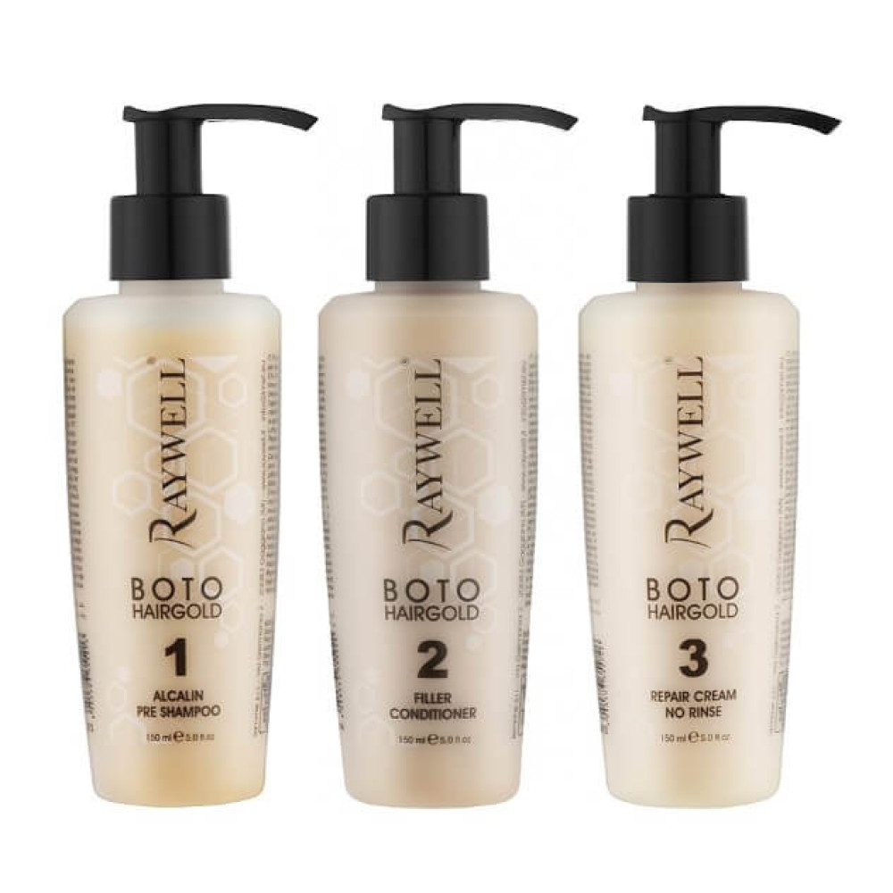 Мини набор для наполнения и увлажнения - Raywell Boto Hair Gold 24K фото 2