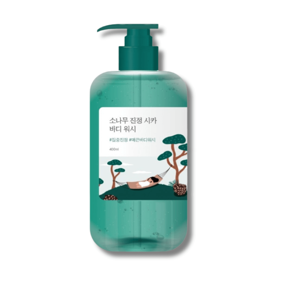 Успокаивающий гель для душа с экстрактом иголок сосны - Round Lab Pine Calming Cica Body Wash фото
