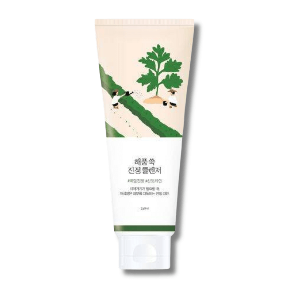 Успокаивающая очищающая пенка с морской полынью - Round Lab Mugwort Calming Cleanser фото
