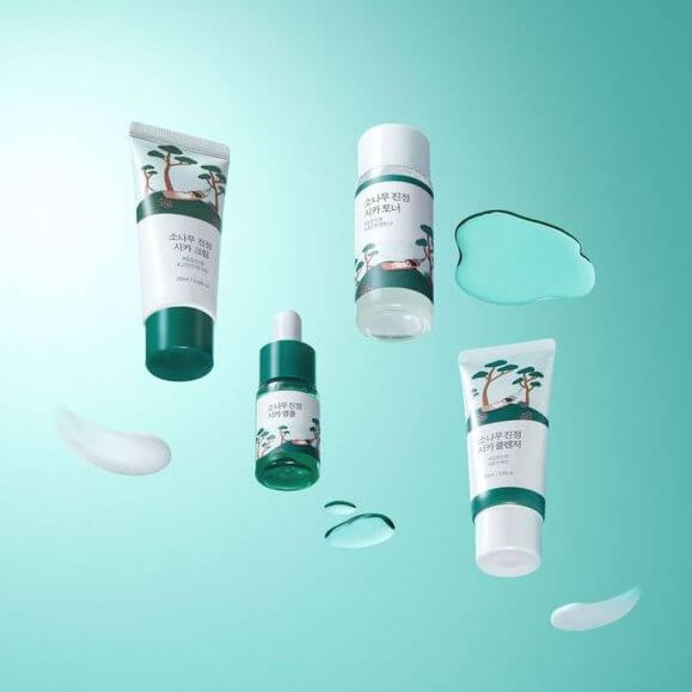 Набор миниверсий средств с экстрактом иголок сосны - Round Lab Pine Calming Cica Trial Kit фото 3