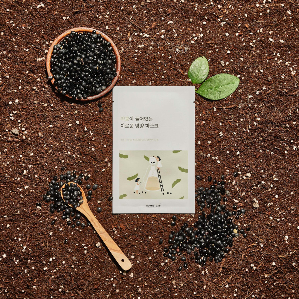 Питательная тканевая маска с экстрактом черных соевых бобов - Round Lab Soybean Nourishing Mask Sheet фото 2