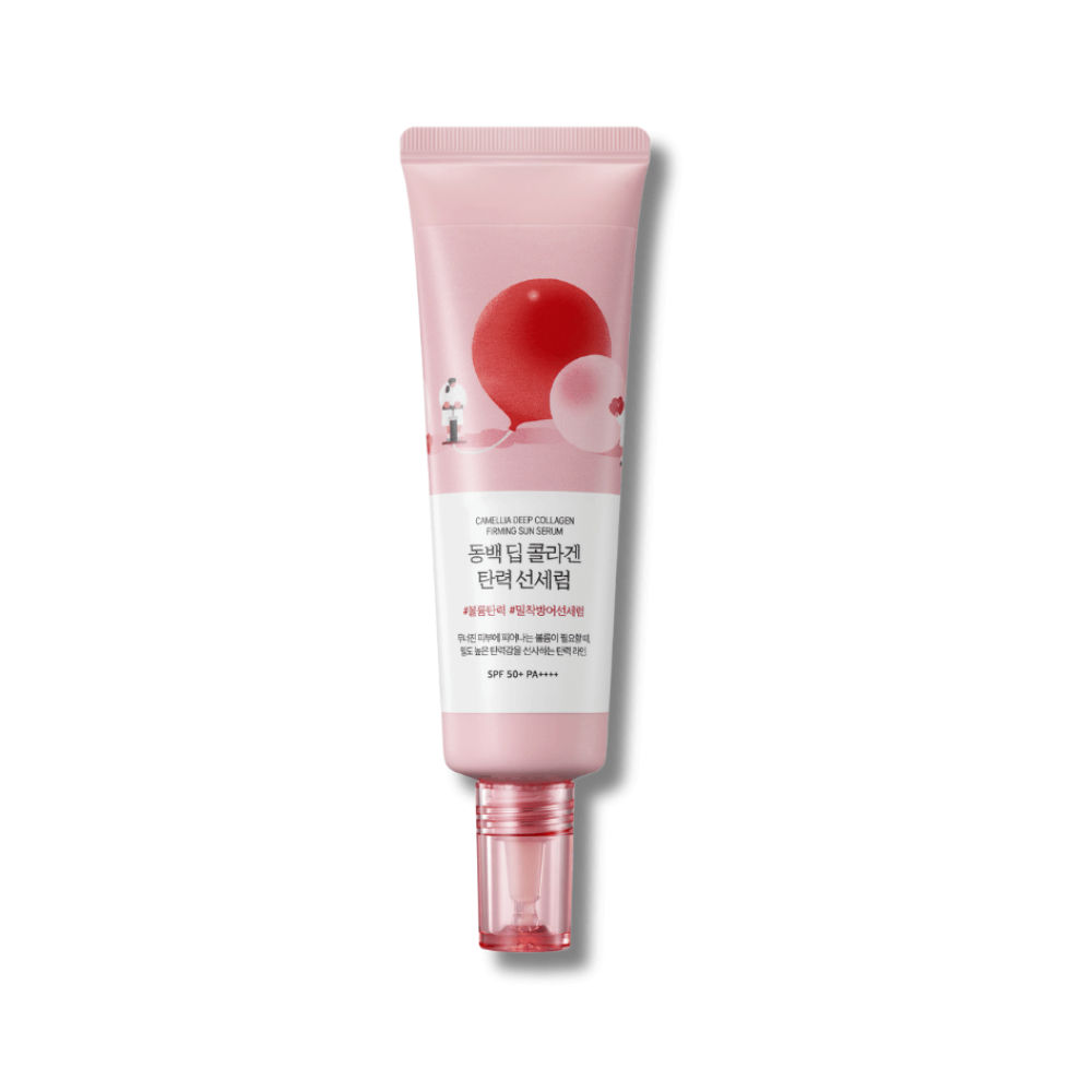 Солнцезащитная сыворотка с коллагеном - Round Lab Camellia Deep Collagen Firming Sun Serum фото