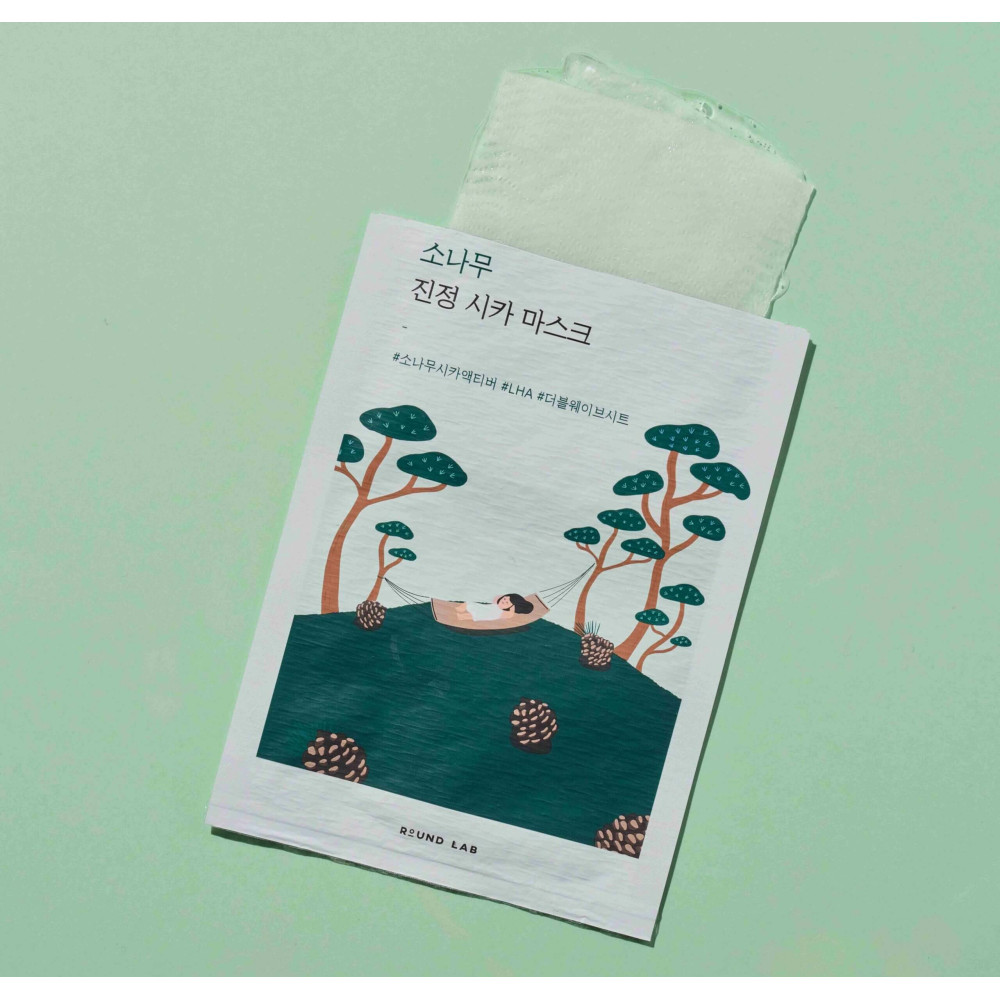Заспокійлива тканинна маска з екстрактом голок сосни - Round Lab Pine Calming Cica Mask Sheet фото 2