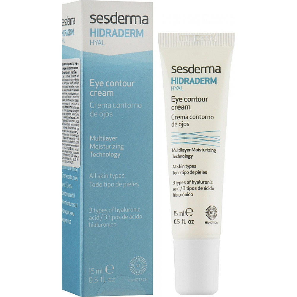 Розгладжуючий крем для шкіри навколо очей - SesDerma Hidraderm Hyal Eye Contour Cream фото