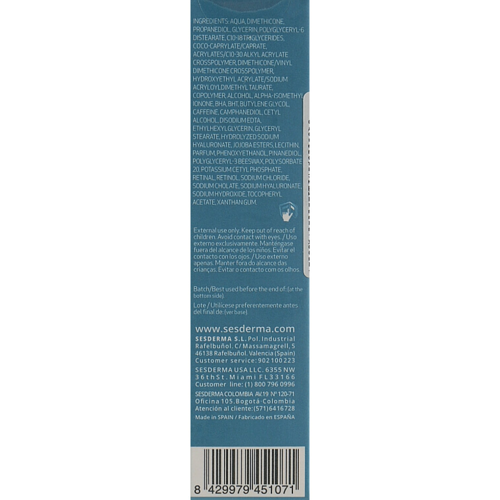 Розгладжуючий крем для шкіри навколо очей - SesDerma Hidraderm Hyal Eye Contour Cream фото 4