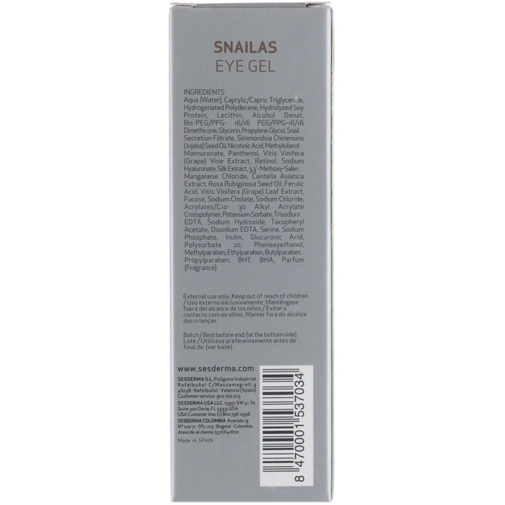 Гель для век - SeSDerma Snailas Eye Contour Gel фото 4